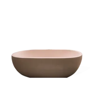 cream ceramic oval bathtub