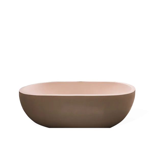 cream ceramic oval bathtub