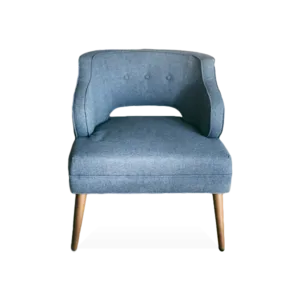 single blue fabric chair