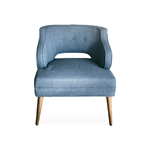 single blue fabric chair